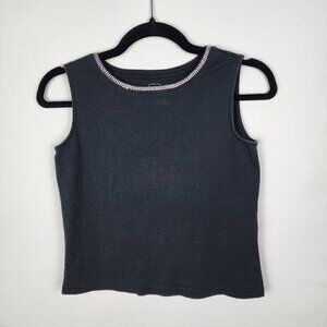 Talbots Rhinestone Neck Tank Top‎ S